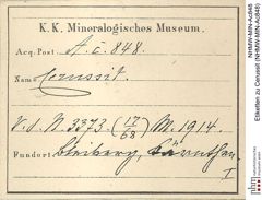 Etiketten zu Cerussit (NHMW-MIN-Ac848)